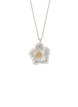 Main View - Click To Enlarge - BUCCELLATI - Blossoms Fancy Brown Diamonds Rhodium-Plated Gold-Plated Sterling Silver Gardenia Pendant Necklace