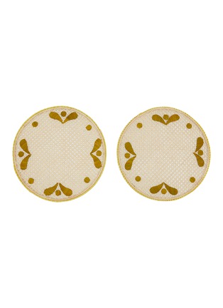 Main View - Click To Enlarge - LA DOUBLEJ - Raffia Tablemat Capri Yellow — Set of 2