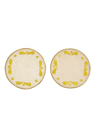Main View - Click To Enlarge - LA DOUBLEJ - Raffia Tablemats Set of 2 — Capri Yellow