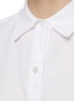 - THEORY - Cropped Pleated Long Sleeve Linen Shirt