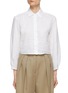 Main View - Click To Enlarge - THEORY - Cropped Pleated Long Sleeve Linen Shirt