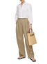 Figure View - Click To Enlarge - THEORY - Cropped Pleated Long Sleeve Linen Shirt