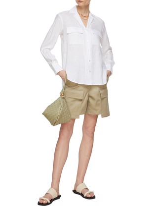 Figure View - Click To Enlarge - THEORY - Button Up Linen Notch Shirt