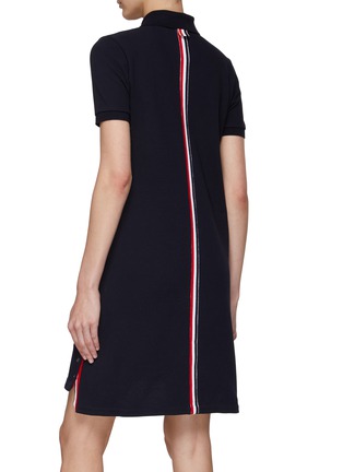 Back View - Click To Enlarge - THOM BROWNE  - Tricoloured Band Polo Dress
