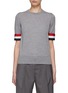 Main View - Click To Enlarge - THOM BROWNE  - Tricoloured Cuff Knit Top