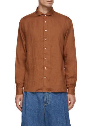 Main View - Click To Enlarge - EQUIL - Spread Collar Linen Shirt