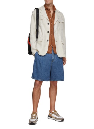 Figure View - Click To Enlarge - EQUIL - Spread Collar Linen Shirt