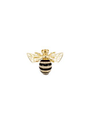 Main View - Click To Enlarge - MIO HARUTAKA - Honey Bee 18K Yellow Gold Diamond Onyx Tigers Eye Single Earring