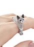 Detail View - Click To Enlarge - MIO HARUTAKA - ‘Kitty’ 18K White Gold Black Diamond Sapphire Ring