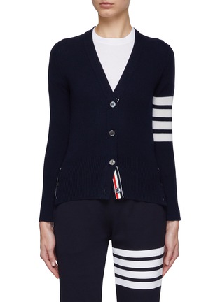 Main View - Click To Enlarge - THOM BROWNE  - 4 Bar Stripe Cashmere Cardigan