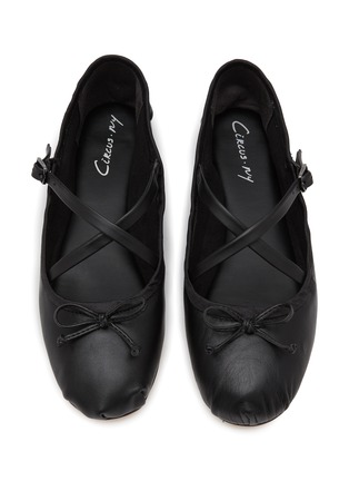 Detail View - Click To Enlarge - CIRCUS BY SAM EDELMAN - Zuri Criss Cross Leather Ballerina Flats