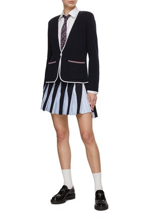 Figure View - Click To Enlarge - THOM BROWNE  - Asymmetric Hem Suiting Pleated Mini Skirt