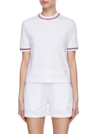 Main View - Click To Enlarge - THOM BROWNE  - Tricoloured Stripe T-Shirt