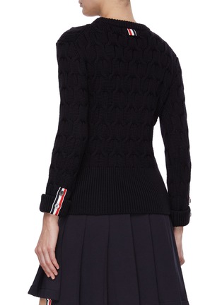 Back View - Click To Enlarge - THOM BROWNE - Cable Knit Sweater
