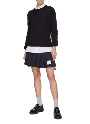 Figure View - Click To Enlarge - THOM BROWNE - Cable Knit Sweater