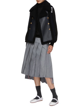 Figure View - Click To Enlarge - THOM BROWNE  - Shearling Collar Vest