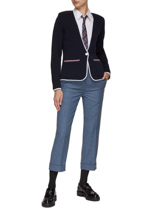 Figure View - Click To Enlarge - THOM BROWNE  - Low Rise Slim Fit Pants