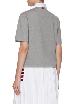 Back View - Click To Enlarge - THOM BROWNE  - Oxford Trimmed Polo Shirt