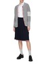 Figure View - Click To Enlarge - THOM BROWNE  - Tricolour Pleated Skirt