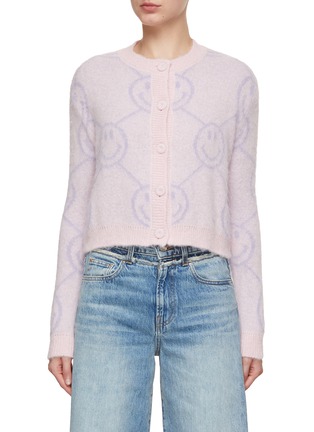 Main View - Click To Enlarge - JOSHUA’S - Smiley Face Intarsia Knit Cardigan
