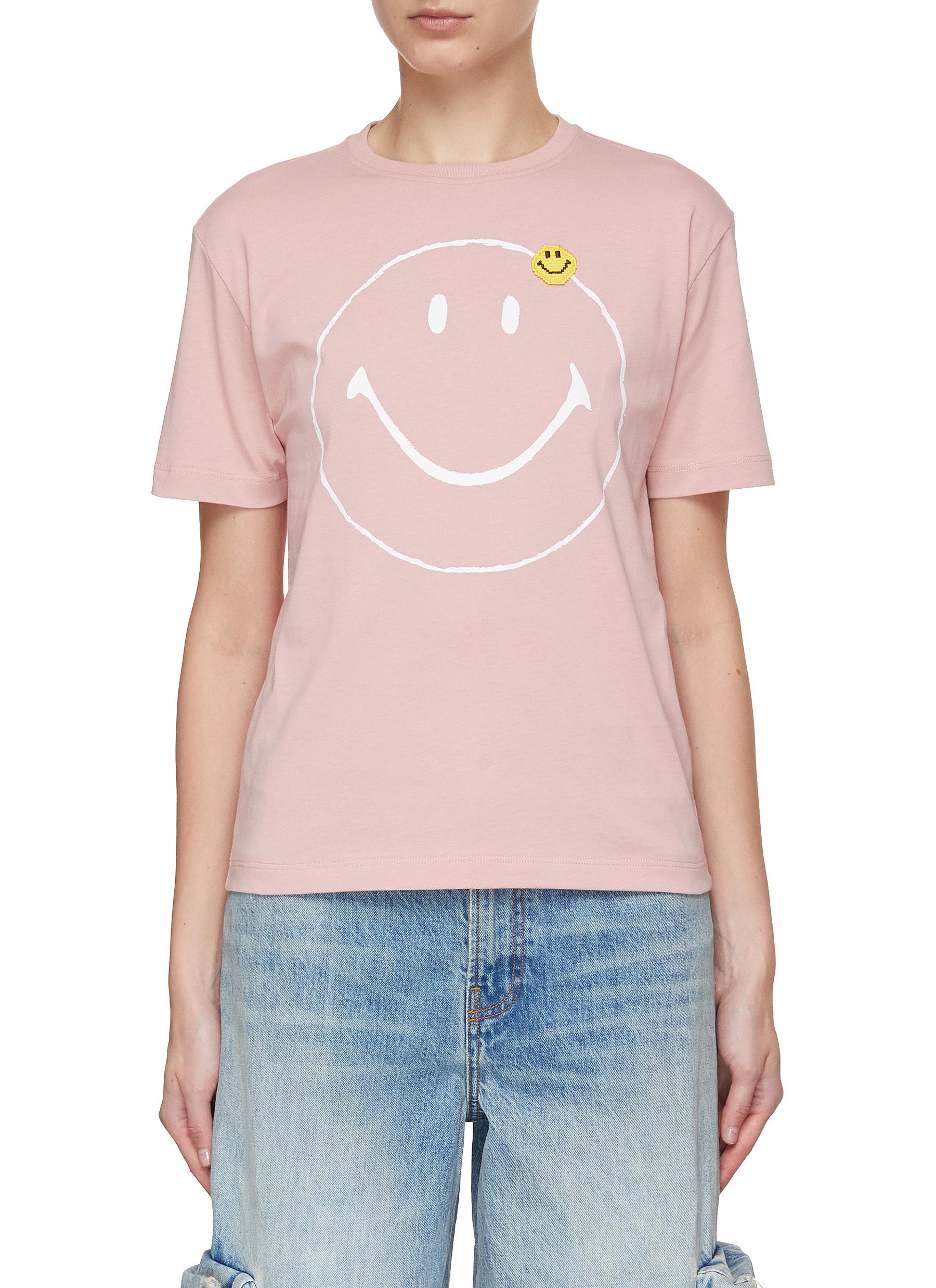 Smiley Face Appliqué T-Shirt