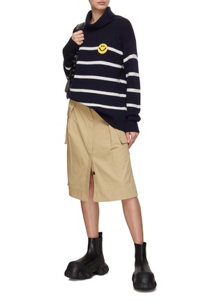 Figure View - Click To Enlarge - JOSHUA’S - Smiley Face Knit Patch Fisherman Sweater