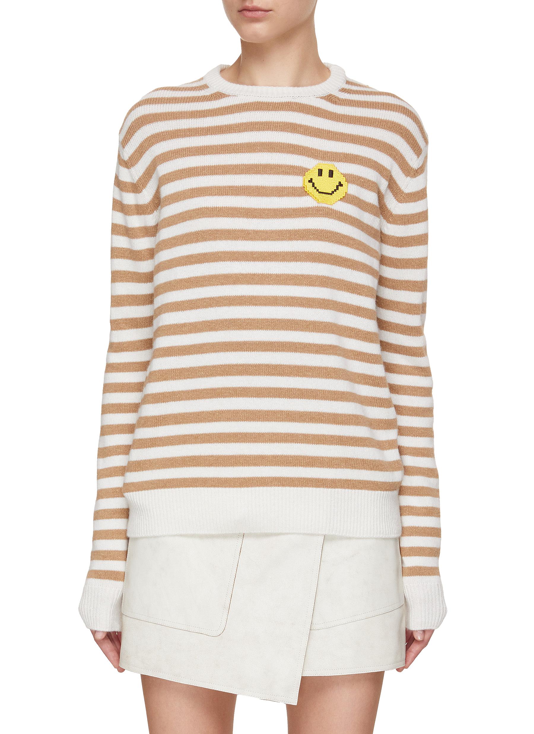 Smiley Face Striped Sweater