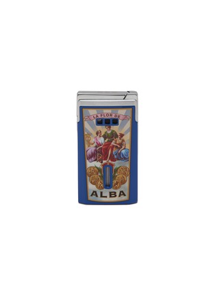 Back View - Click To Enlarge - ELIE BLEU - J15 Lacquer La flor de Alba Pocket Lighter — Blue
