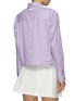 Back View - Click To Enlarge - WE-AR 4 - ‘The CC’ Drawstring Hem Striped Cotton Cropped Shirt