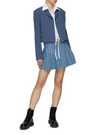 Figure View - Click To Enlarge - WE-AR 4 - ‘The 98’ Pleated Denim Mini Skirt