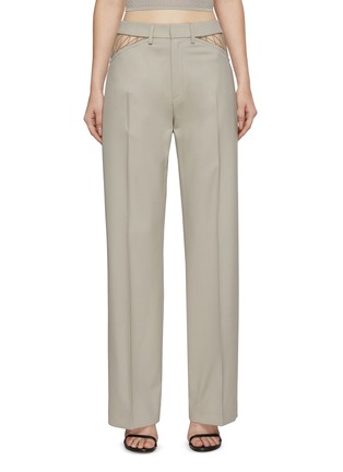 Main View - Click To Enlarge - DION LEE - Net Panelled Wool Pants