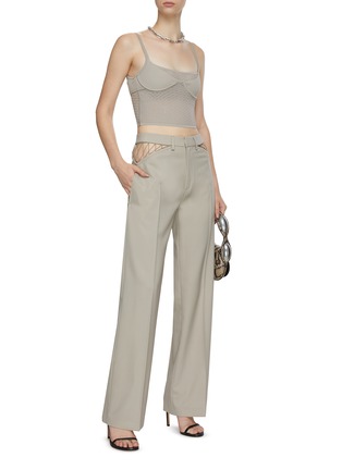 Figure View - Click To Enlarge - DION LEE - Net Panelled Wool Pants