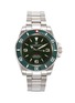 Main View - Click To Enlarge - CUSTOM T. WATCH ATELIER - ‘Kingsman Edition’ Green Dial Stainless Steel Case Link Bracelet Watch