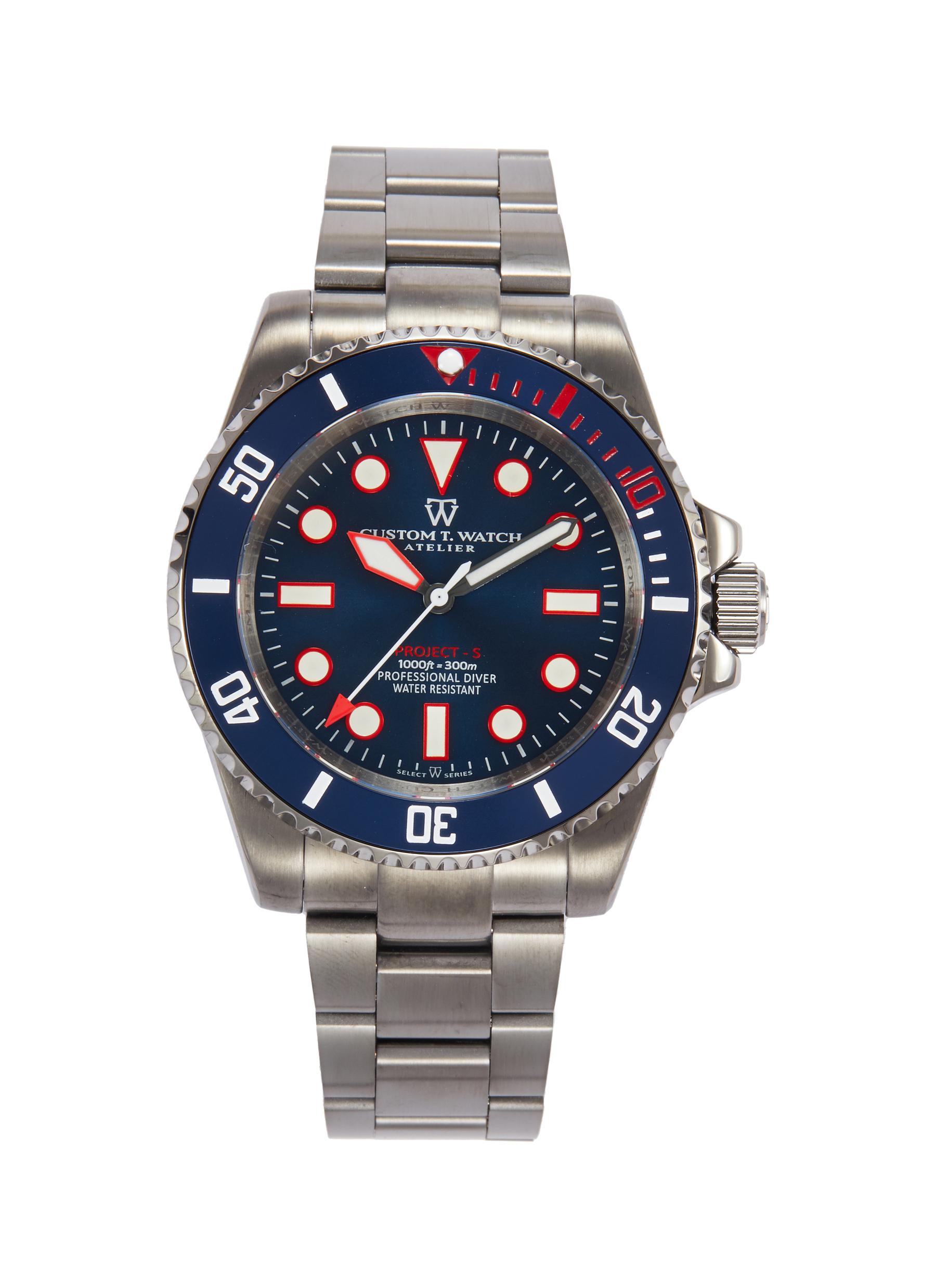 â€˜High Tide Edition’ Blue Dial Stainless Steel Case Link Bracelet Watch