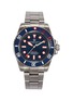 Main View - Click To Enlarge - CUSTOM T. WATCH ATELIER - ‘High Tide Edition’ Blue Dial Stainless Steel Case Link Bracelet Watch