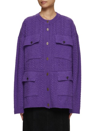 Main View - Click To Enlarge - EENK - Oversized Cable Knit Cardigan