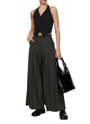 Figure View - Click To Enlarge - EENK - Pleated Wide Leg Pants