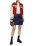 Figure View - Click To Enlarge - MAISON KITSUNÉ - Wool Felt Varsity Jacket With Leather Sleeves