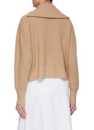 Back View - Click To Enlarge - MAISON KITSUNÉ - Fox Head Patch Half Zip Ribbed Jumper