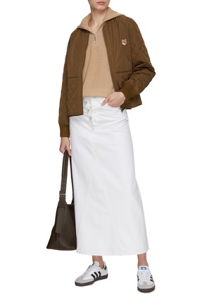 Figure View - Click To Enlarge - MAISON KITSUNÉ - Fox Head Patch Half Zip Ribbed Jumper