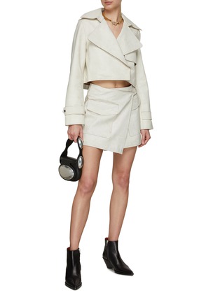 Figure View - Click To Enlarge - HELMUT LANG - Suede Wrap Skirt
