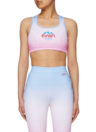 Main View - Click To Enlarge - BALMAIN - x evian Rubberised Logo Sports Bra