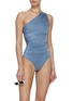 Figure View - Click To Enlarge - MAYGEL CORONEL - One Shoulder Ruched Swimsuit