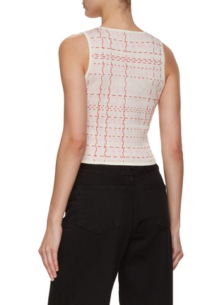 Back View - Click To Enlarge - CRUSH COLLECTION - Chequered Motif Knit Tank Top