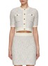 Main View - Click To Enlarge - CRUSH COLLECTION - Bouclé Short Sleeve Cropped Jacket