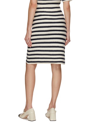 Back View - Click To Enlarge - CRUSH COLLECTION - Striped Jacquard Slit Skirt