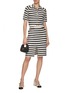 Figure View - Click To Enlarge - CRUSH COLLECTION - Striped Jacquard Slit Skirt