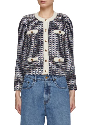 Main View - Click To Enlarge - CRUSH COLLECTION - Bouclé Crewneck Jacket