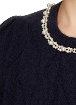  - CRUSH COLLECTION - Mid-Sleeve Pointelle Sweater
