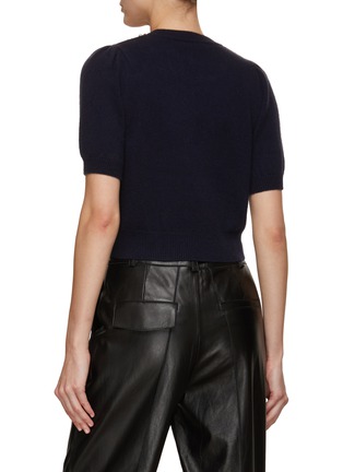 Back View - Click To Enlarge - CRUSH COLLECTION - Mid-Sleeve Pointelle Sweater